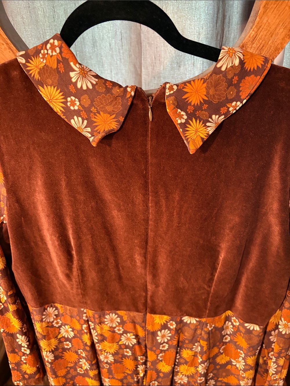 The Hippie Shake Heroes Elenore Retro Floral Mini Dress in Brown XL uk20 - Picture 3 of 6